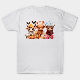 Happy Hallothanksmas Highland Cow #2 T-Shirt